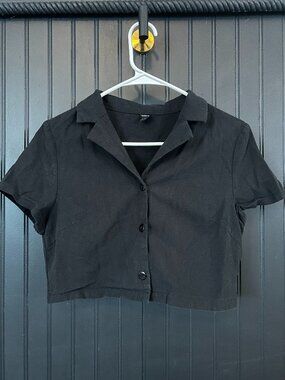 Cropped Button Down Blouse